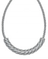 Glam it up! With a touch of crystal and a silver tone mixed metal setting, Alfani's frontal necklace is well-equipped for any special occasion. Approximate length: 18 inches + 2-inch extender.