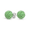 Fathers Day Gifts Bling Jewelry 925 Silver Peridot Color Crystal Stud Earrings Shamballa Inspired 8mm