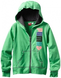 Puma - Kids Girls 7-16 Multi Glitter Hoodie, Green, Large Puma - Kids Girls 7-16 Multi Glitter Hoodie, Green, Large