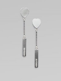 From the Trademark Collection. A beautifully textured piece in sleek sterling silver with a logo accented drop. Sterling silverWidth, about 1½Post backMade in Italy From the Trademark Collection. A beautifully textured piece in sleek sterling silver with a logo accented drop. Sterling silverWidth, about 1½Post backMade in Italy