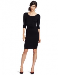 Catherine Malandrino Women's 3/4 Sleeve Dress With Side Ruching, Black, Medium Catherine Malandrino Women's 3/4 Sleeve Dress With Side Ruching, Black, Medium
