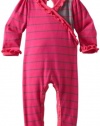 Splendid Littles Baby-girls Infant Lacrosse Stripe Romper, Hot Fuschia/Gray, 18-24 Months