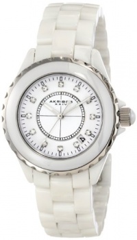 Akribos XXIV Women's AK500WT Ceramic Interchangeable Bezel Watch Akribos XXIV Women's AK500WT Ceramic Interchangeable Bezel Watch