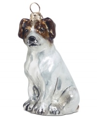 Puppy love at first sight. Just begging for a home, this Jack Russell terrier ornament is irresistible to animal lovers in hand-painted glass by Joy to the World. Puppy love at first sight. Just begging for a home, this Jack Russell terrier ornament is irresistible to animal lovers in hand-painted glass by Joy to the World.