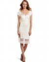 ABS Allen Schwartz Women's Crochet Dress With Short Sleeves