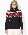 An oversized cowl neckline lends modern appeal to a soft knit sweater, crafted in a cozy blend of wool and cotton yarns.