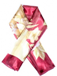 Aloha Floral Long Satin Stripe Scarf Scarf Colors: Red Aloha Floral Long Satin Stripe Scarf Scarf Colors: Red