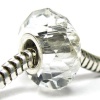 Sterling Silver Birthstone Clear Crystal European Bead Charm April