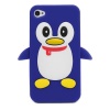 Fosmon Penguin Design Soft Silicone Case for Apple iPhone 4 / 4S - Dark Blue