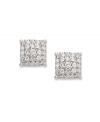 Petite studs that pack a sparkling punch. Earrings showcase a square cluster of single-cut diamonds (1/4 ct. t.w.) in a 14k white gold post setting. Approximate diameter: 1/2 inch.