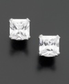 Princess-cut cubic zirconia is a chic alternative to the classic solitaire (2-5/8 ct. t.w.) Set in 14k white gold.
