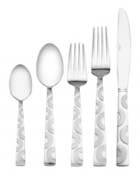 Round out a modern table setting with whimsical Wheels Frost flatware from International Silver. A funky geometric pattern shapes service for four in casual stainless steel. Round out a modern table setting with whimsical Wheels Frost flatware from International Silver. A funky geometric pattern shapes service for four in casual stainless steel.