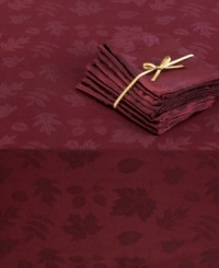 A must for elegant entertaining, these machine washable napkins from Homewear feature a pretty sheen and tonal leaf pattern in a rich plum hue. (Clearance)