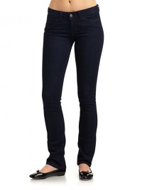 THE LOOKFeatures slimming Happy Technology for pain-free shapingDark wash denim with oven-baked wrinklesWaistband with belt loopsZip-fly with button closureFive-pocket styleTHE FITRise, about 8Inseam, about 28THE MATERIAL92% cotton/7% polyester/1% spandexCARE & ORIGINMachine washMade in USAModel shown is 5'10½ (179cm) wearing US size 4. FIT RECOMMENDATION: Order one size down as this style runs large. THE LOOKFeatures slimming Happy Technology for pain-free shapingDark wash denim with oven-baked wrinklesWaistband with belt loopsZip-fly with button closureFive-pocket styleTHE FITRise, about 8Inseam, about 28THE MATERIAL92% cotton/7% polyester/1% spandexCARE & ORIGINMachine washMade in USAModel shown is 5'10½ (179cm) wearing US size 4. FIT RECOMMENDATION: Order one size down as this style runs large.