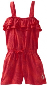 Baby Phat - Kids Girls 2-6X Printed Romper With Ruffles, Orange, 4