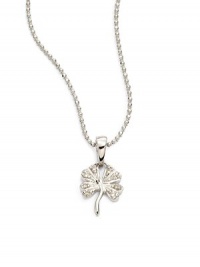 THE LOOKShamrock pendant.06 tcw diamond accents14k white gold settingSpring ring closureTHE MEASUREMENTPendant width, about .25Pendant length, about .5Length, about 15.5ORIGINImported THE LOOKShamrock pendant.06 tcw diamond accents14k white gold settingSpring ring closureTHE MEASUREMENTPendant width, about .25Pendant length, about .5Length, about 15.5ORIGINImported