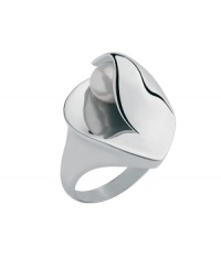 Remind yourself of sunny summer days every time you wear this sweet, Breil style. Crafted from polished stainless steel, a shell-shaped ring highlights a natural white pearl accent. Sizes 7-1/2 and 8. Remind yourself of sunny summer days every time you wear this sweet, Breil style. Crafted from polished stainless steel, a shell-shaped ring highlights a natural white pearl accent. Sizes 7-1/2 and 8.