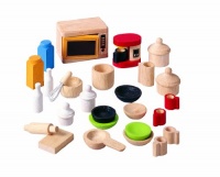 Plan Toy Doll House Accessories for Kitchen with Tableware Plan Toy Doll House Accessories for Kitchen with Tableware