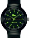 Lacoste Borneo Black Dial Black and Green Silicone Mens Watch 2010656
