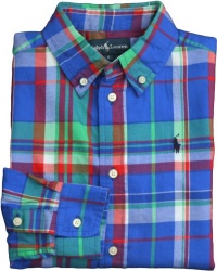 Ralph Lauren Toddler Boys Plaid Blake Button-Down (2/2T, Blue Multi) Ralph Lauren Toddler Boys Plaid Blake Button-Down (2/2T, Blue Multi)