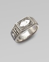 A simply chic design with abstract etchings for a stunning look. SilvertoneDiameter, about ¼Made in USA