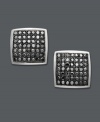 Sparkling & shapely -- a total standout. These square-shaped stud earrings shine with the addition of pave-set, round-cut black diamonds (1/3 ct. t.w.) against a 14k white gold setting. Approximate diameter: 9 mm.