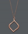 Get on board with the rose gold trend in Studio Silver's subtle, yet stylish, pendant. A cut-out pendant with etched edges shines in an 18k rose gold over sterling silver setting. Approximate length: 18 inches. Approximate drop: 1 inch.