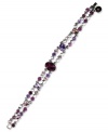 A stunning addition to your evening wear, this double-row bracelet from Givenchy features tanzanite, amethyst and light amethyst accents. Crafted in light hematite tone mixed metal. Approximate length: 7-1/4 inches.