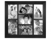 Malden 2012-70 Berkeley 4 by 6 Beveled Wood Edge 7 Opening Collage Frames, Black