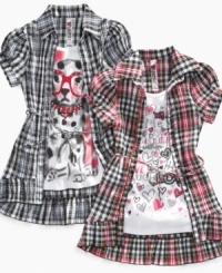 Geek chic. Your little bookworm can get a studied style for back to school with this layered plaid top from Beautees. Geek chic. Your little bookworm can get a studied style for back to school with this layered plaid top from Beautees.