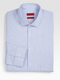 A hint of stretch and a slim cut make this go-to essential a modern classic.Spread collarButton frontBarrel cuffsAbout 31 from shoulder to hemCotton/elastaneDry cleanImportedThis style runs true to size. We recommend ordering your usual size for a standard fit. A hint of stretch and a slim cut make this go-to essential a modern classic.Spread collarButton frontBarrel cuffsAbout 31 from shoulder to hemCotton/elastaneDry cleanImportedThis style runs true to size. We recommend ordering your usual size for a standard fit.