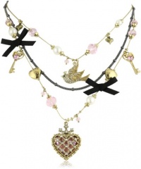 Betsey Johnson Iconic Love Bird Heart and Bird Illusion Necklace Betsey Johnson Iconic Love Bird Heart and Bird Illusion Necklace