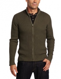 Alex Stevens Men's Ribbed Full-Zip Mock Neck Sweater Alex Stevens Men's Ribbed Full-Zip Mock Neck Sweater