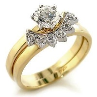 W-292 Stylish Two Piece Wedding Ring Set 18kt Gold EP Sizes Available in 5-10 Lifetime Guarantee Anniversary Engagement Band W-292 Stylish Two Piece Wedding Ring Set 18kt Gold EP Sizes Available in 5-10 Lifetime Guarantee Anniversary Engagement Band