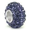 Swaroski Alexandrite Lavender Crystal Ball Bead Sterling Silver Charm Fits Pandora Chamilia Biagi Trollbeads European Bracelet