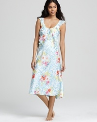 Fierce and feminine collide in this animal and floral print long chemise from Oscar de la Renta Pink Label. Fierce and feminine collide in this animal and floral print long chemise from Oscar de la Renta Pink Label.