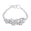 Beads Sterling Silver Plated Toggle Bracelet 7-7.5