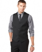 Give your dress-up look a little extra kick with this slim black vest from Tommy Hilfiger.