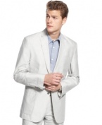 Put the finishing touch on your polished spring look with this two-button lightweight sport coat from Calvin Klein.