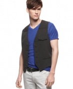 Polish up your downtown style with this vest from Bar III.