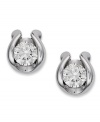Complement any look with a little sparkle. Sirena's pretty stud earrings feature a 14k white gold bezel setting with round-cut diamonds inside (1/2 ct. t.w.). Approximate diameter: 3/4 inch.