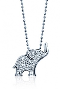 Alex Woo Little Luck Diamond and 14k White Gold Elephant Pendant Necklace, 16