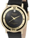 Armitron Men's 204312BKGPBK Diamond Accented Gold-Tone Dress with Black Leather Strap Watch