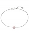 Wish upon a star. CRISLU's children's bracelet is embellished with sparkling pink cubic zirconias (1/8 ct. t.w.) and set in platinum over sterling silver. Approximate length: 6 inches.