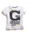 GUESS Kids Boys Screen Crewneck T-Shirt, WHITE (12/14)