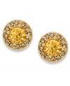 Add a splash of color with Charter Club's stud earrings. With canary-colored glass stones with small accents at the outside. Crafted in gold tone mixed metal. Approximate diameter: 2/5 inch.