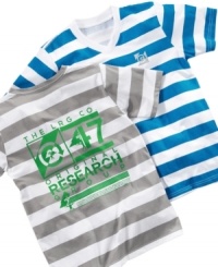 Do your research. Keep his curiosity alive with this stylish striped tee shirt from LRG. Do your research. Keep his curiosity alive with this stylish striped tee shirt from LRG.