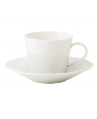 White dinnerware that's perfect for every day. The 1815 teacup from Royal Doulton features sturdy porcelain streaked white on white for serene, understated style. White dinnerware that's perfect for every day. The 1815 teacup from Royal Doulton features sturdy porcelain streaked white on white for serene, understated style.