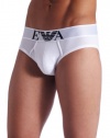 Emporio Armani Men's Cotton Stretch Hip Brief, White, Large