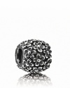 Add rich texture and floral flair to you PANDORA bracelet with this oxidized and polished silver charm.